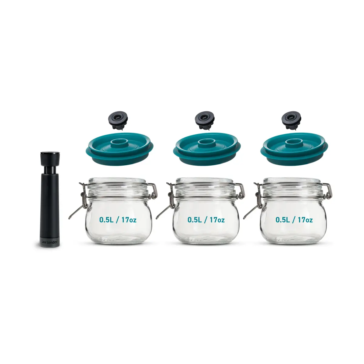 Airtender vakuumforseglingskrukker 3-pk, 0,5L