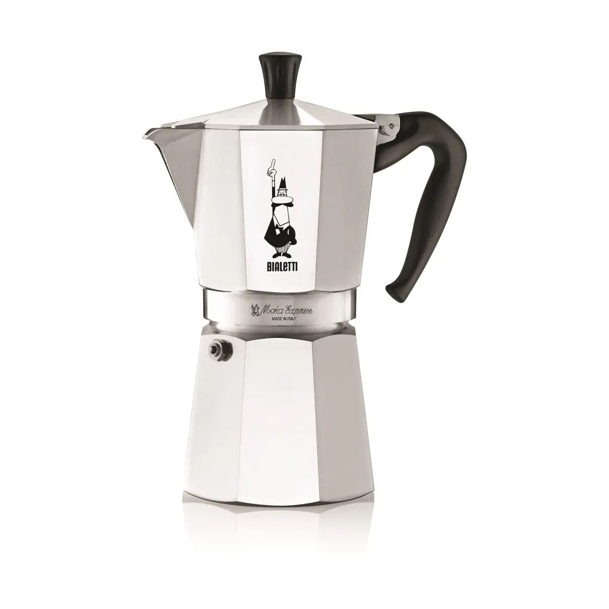Moka espressokanne 9 kopper, Sølv