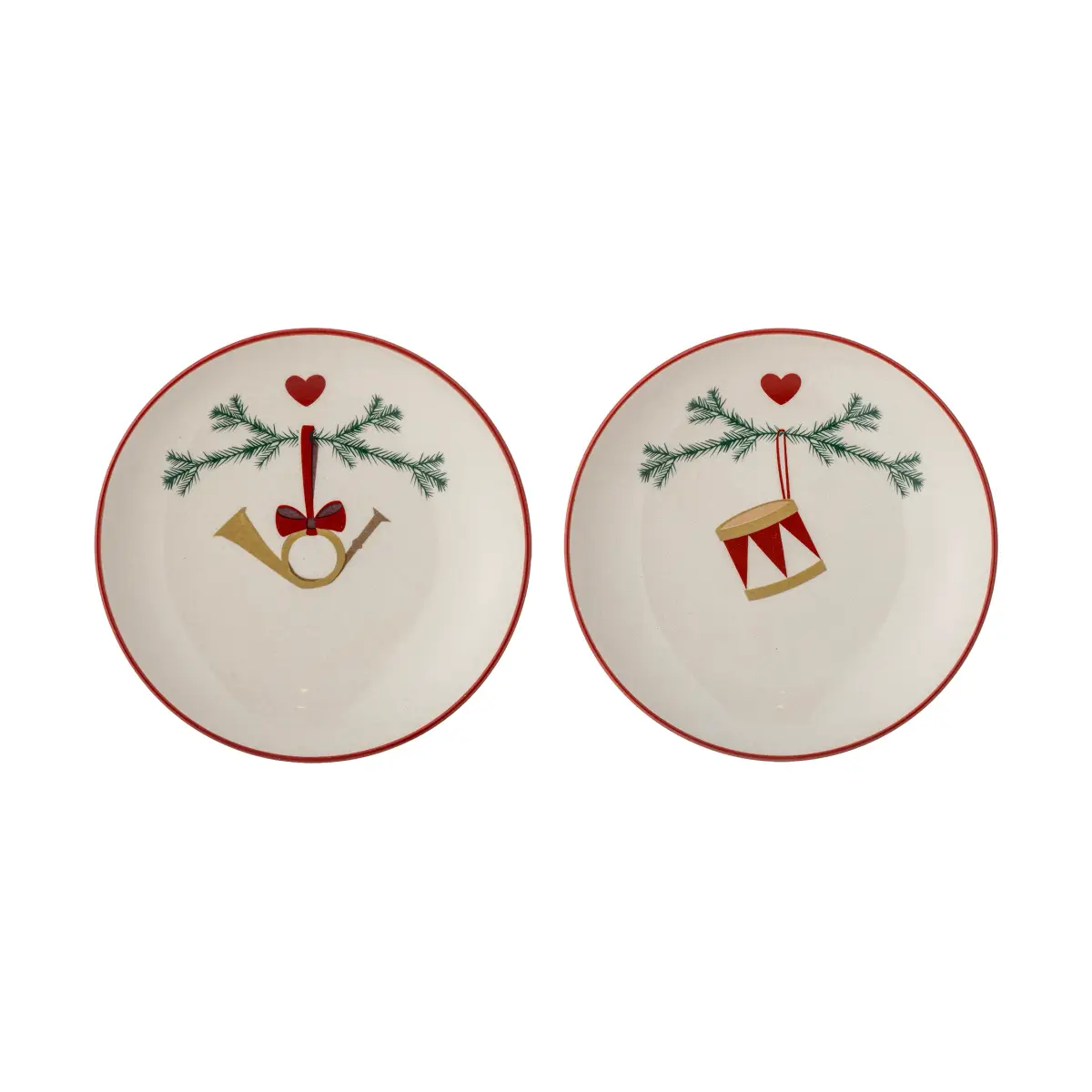 Yule tallerken Ø16 cm 2-pk, Hvit