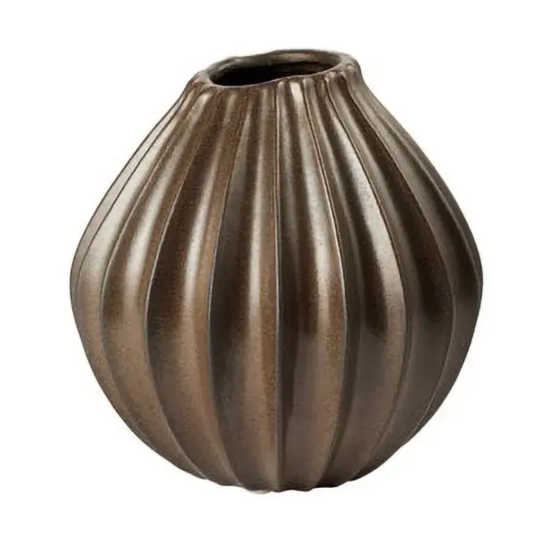 Wide vase M 25 cm, Brown