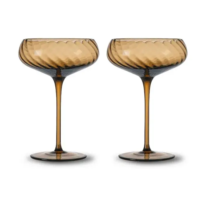 Opacity champagneglass 30 cl 2-pk, Brun