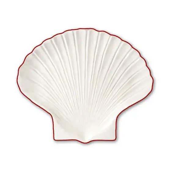 Shell Line asjett S 13x16 cm, Hvit-rød