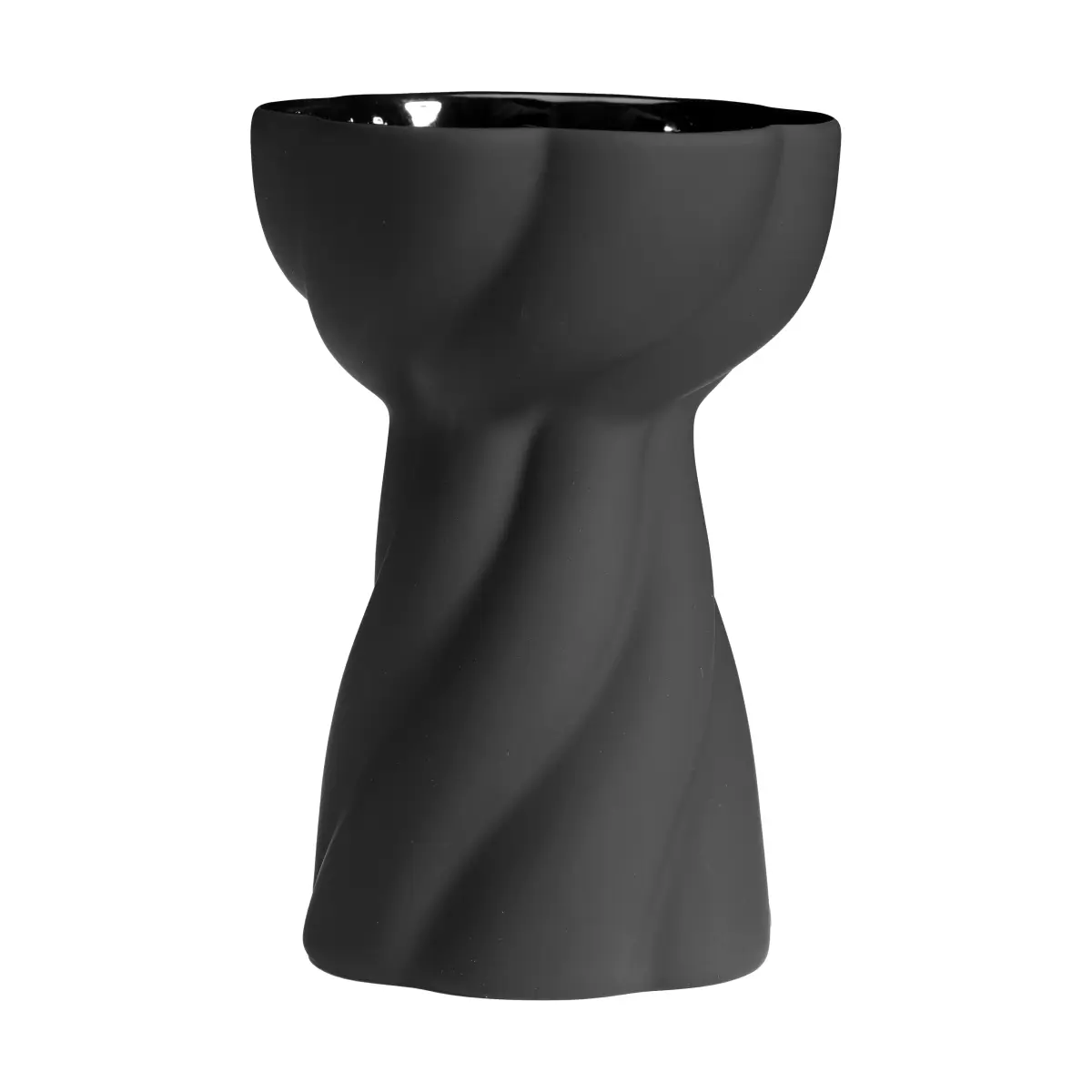 Twist Bulb vase 12,8 cm, Black