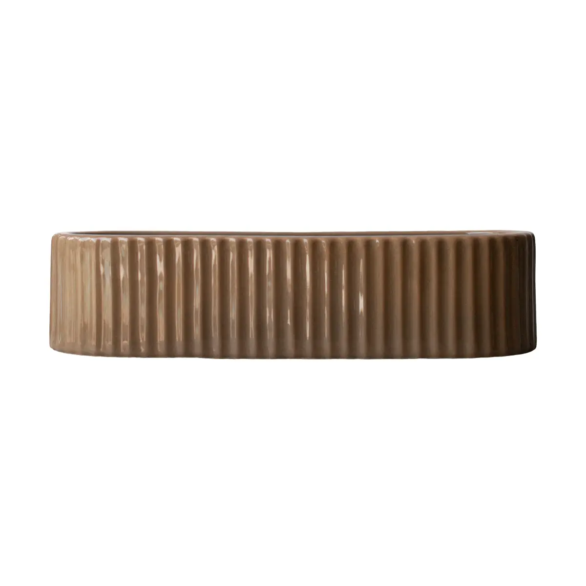 Stripe lysestake 30 cm, Shiny nougat