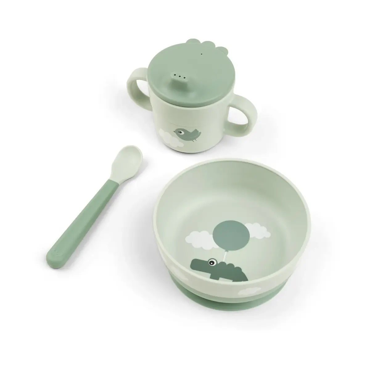 Happy Clouds foodie first meal servisesett 3 deler, Green