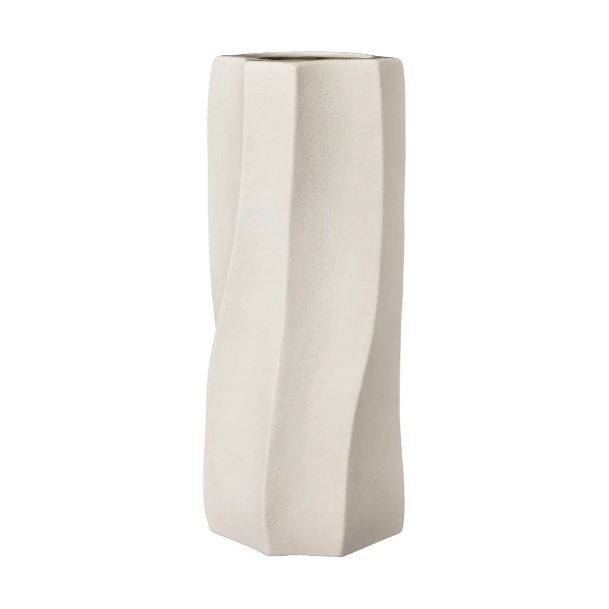 Ernst vase steingods Ø13x31 cm, Naturhvit
