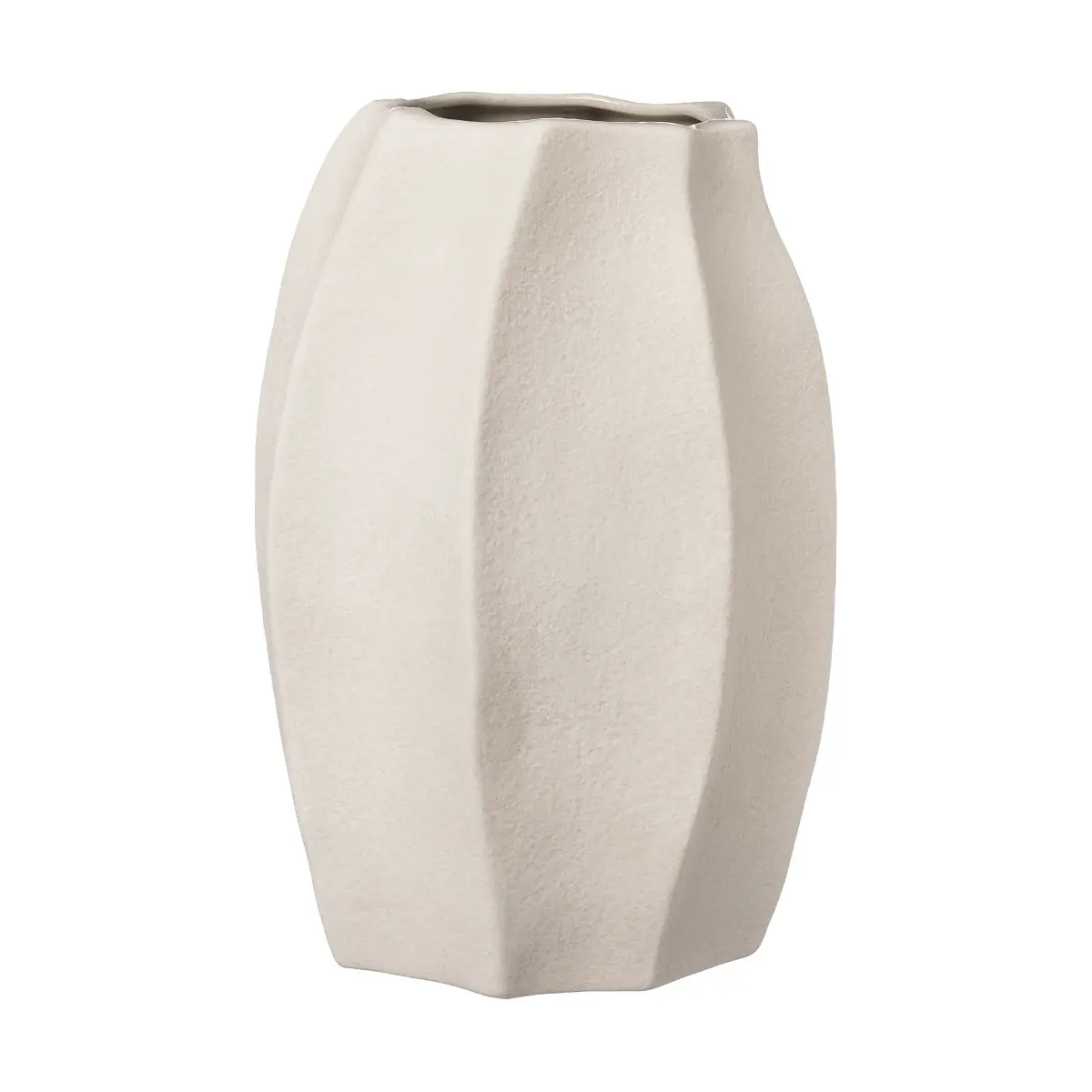 Ernst vase steingods Ø15x23 cm, Naturhvit