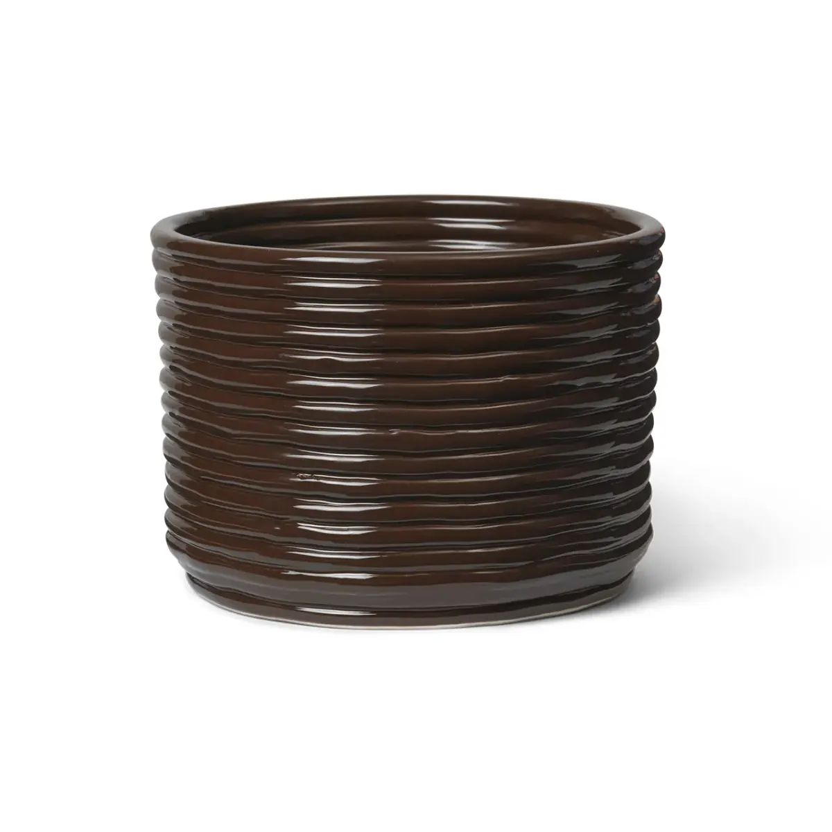 Corduroy krukke Ø20x15 cm, Carob Brown