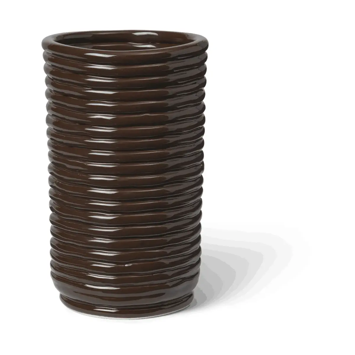 Corduroy vase 21 cm, Carob Brown