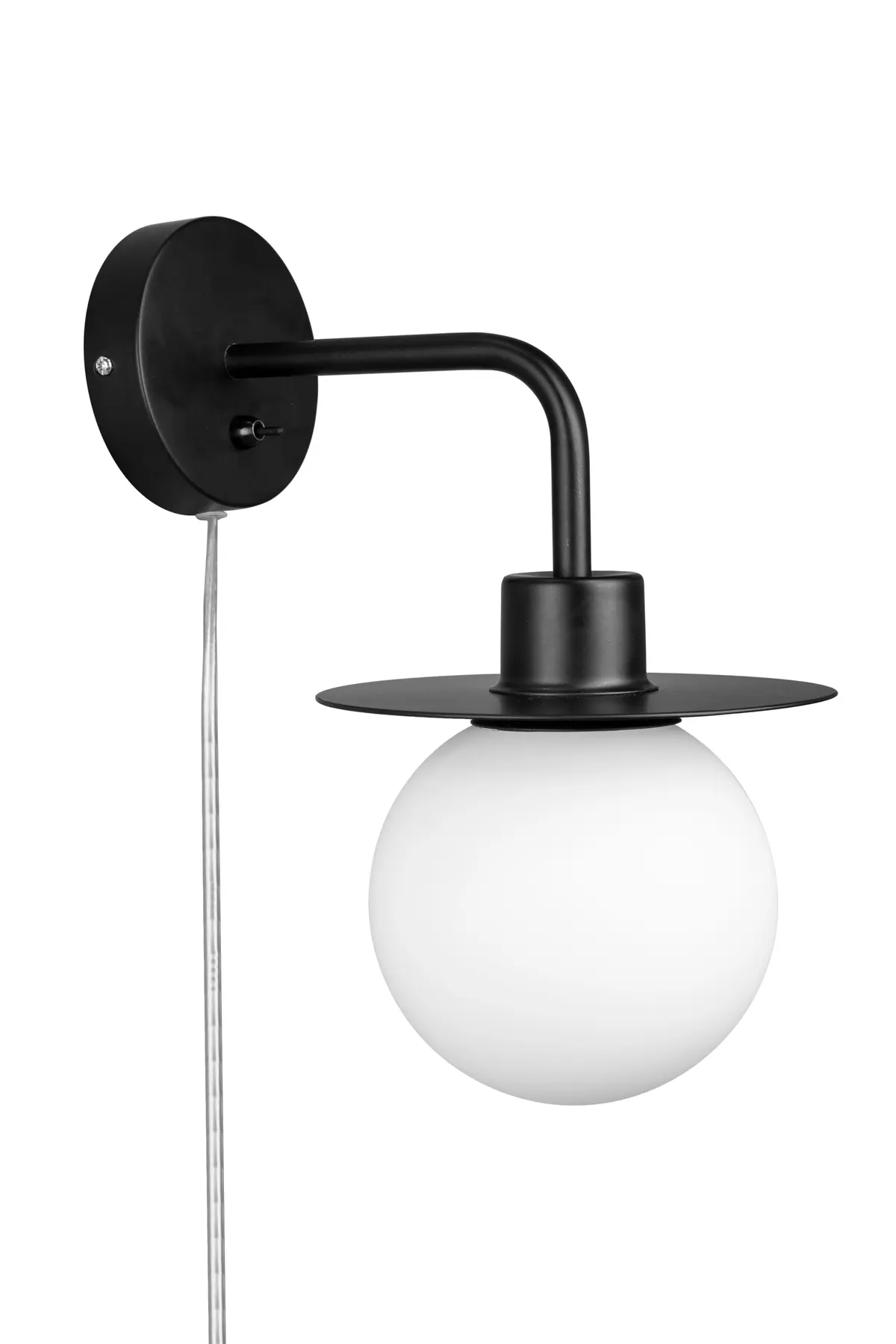 Art deco vegglampe med arm, Svart