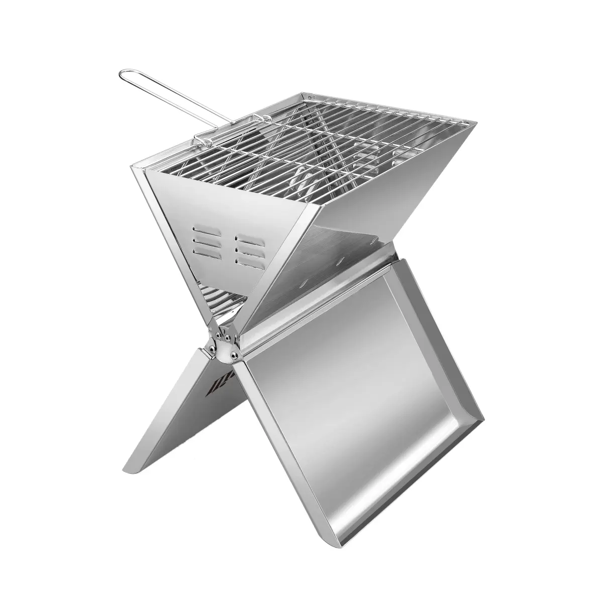 Hällmark sammenleggbar grill 36x26 cm, Rustfritt stål