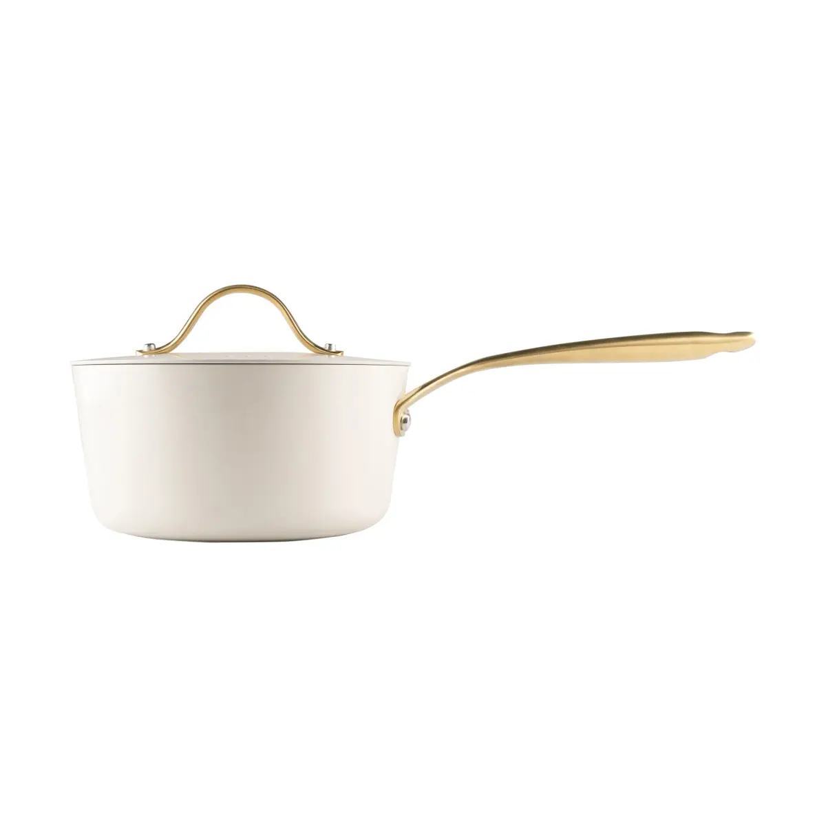 Heirol Royal Pearl sauspanne med lokk Ø18 cm, Hvit-gull