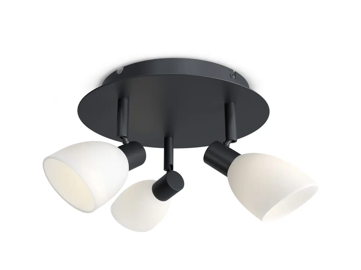 Cut Spotlight 3 lamper, Svart