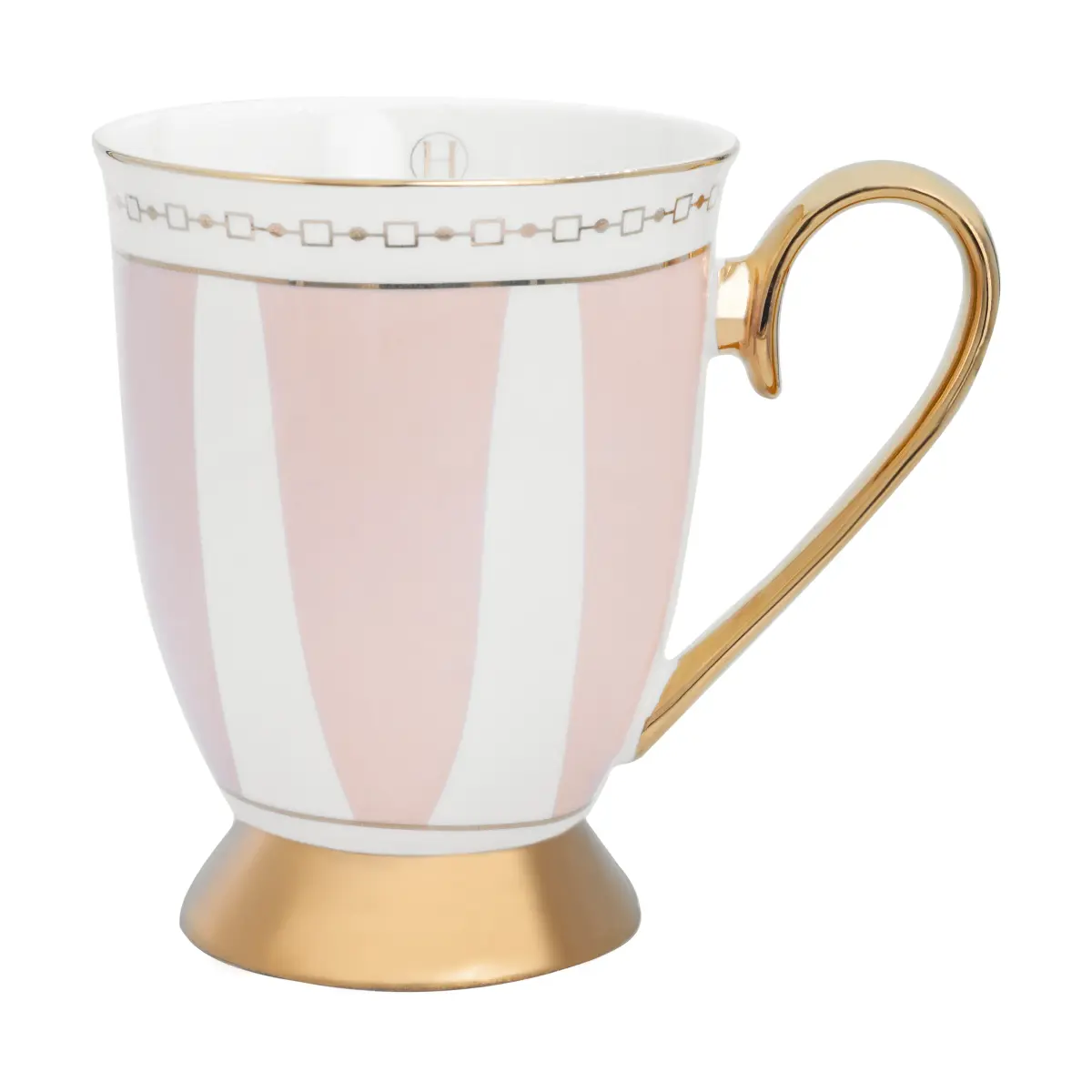 Strisce Rosa krus 28 cl, Rosa-hvit-gull
