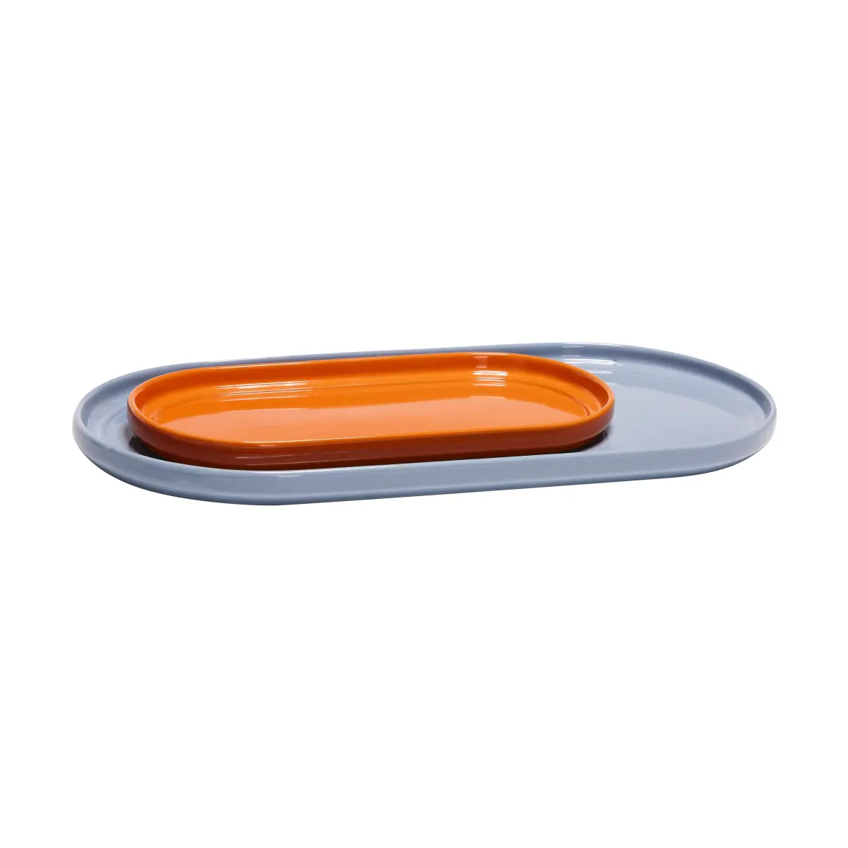 Amare serveringsbrett sett 2 deler, Light blue-orange