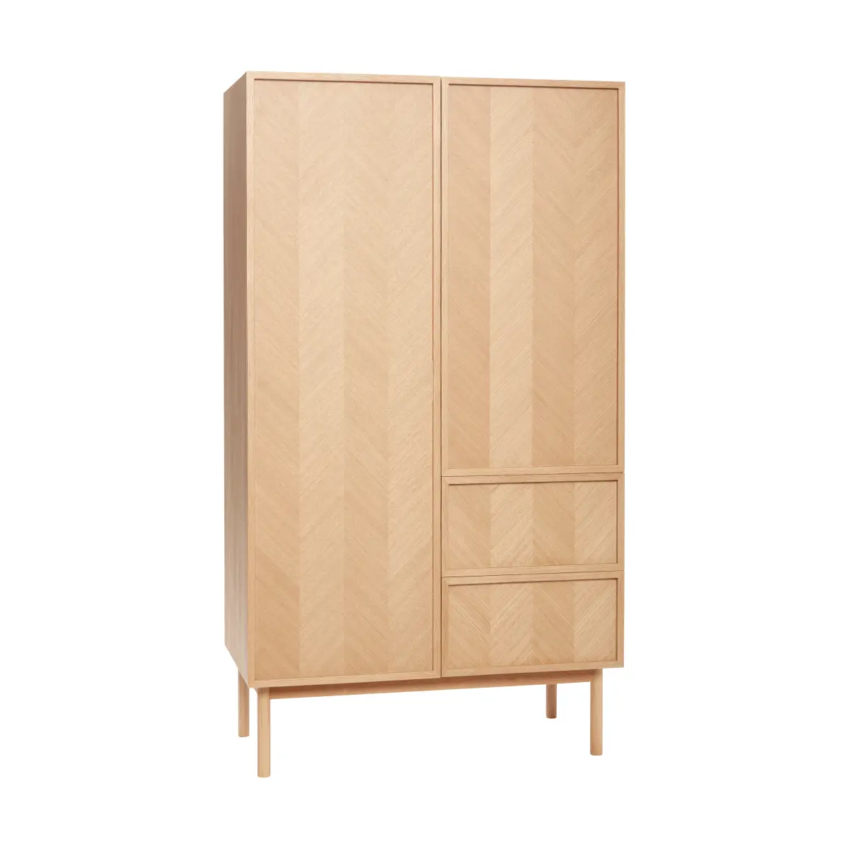 Herringbone garderobe stor, Eik