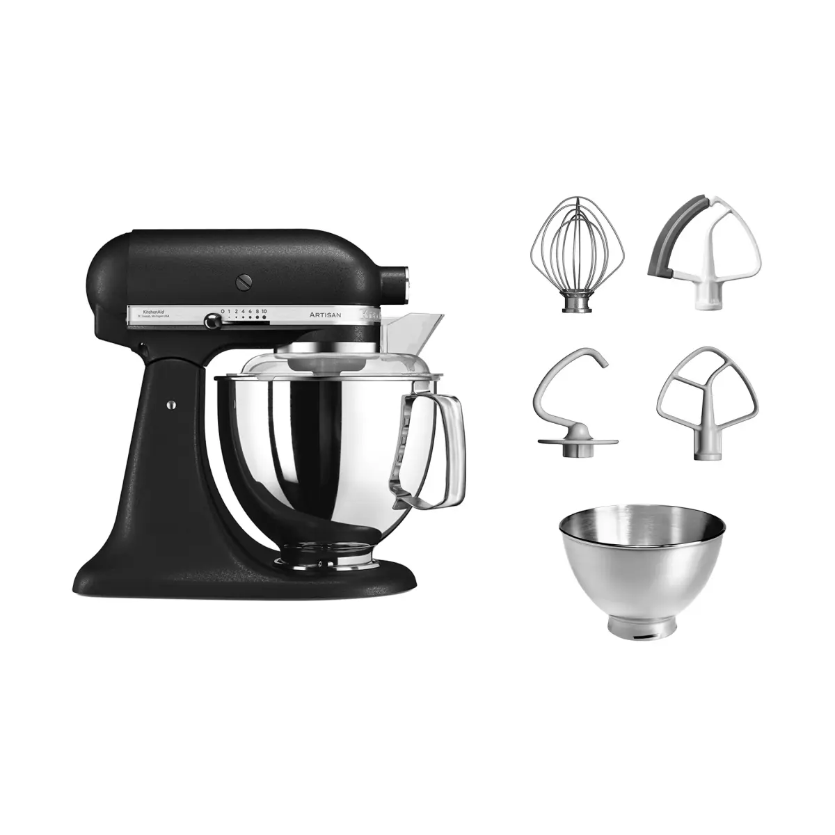 Artisan 5KSM175 kjøkkenmaskin med ekstra tilbehør 4,8 L, Cast iron black