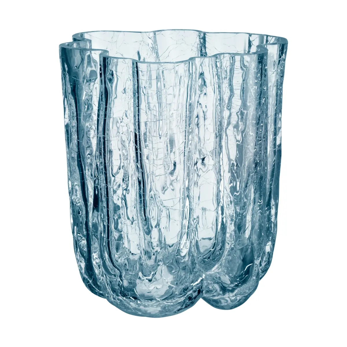 Crackle vase sirkulær 12,1 cm, Klar