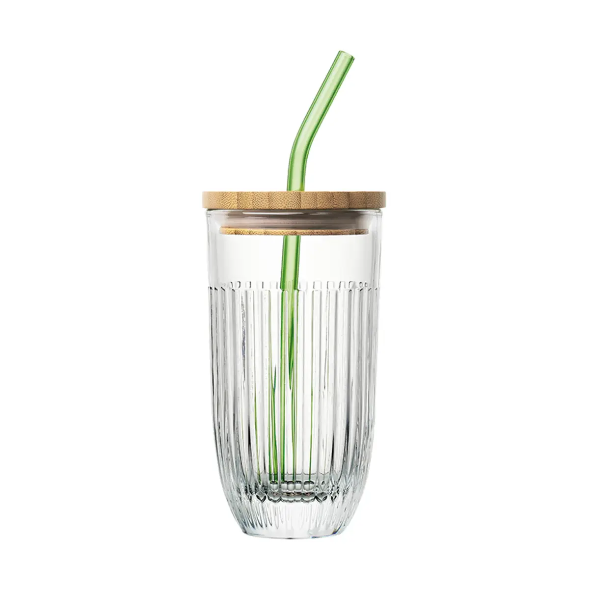 Ouessant smoothieglass med lokk og sugerør 43 cl, Transparent