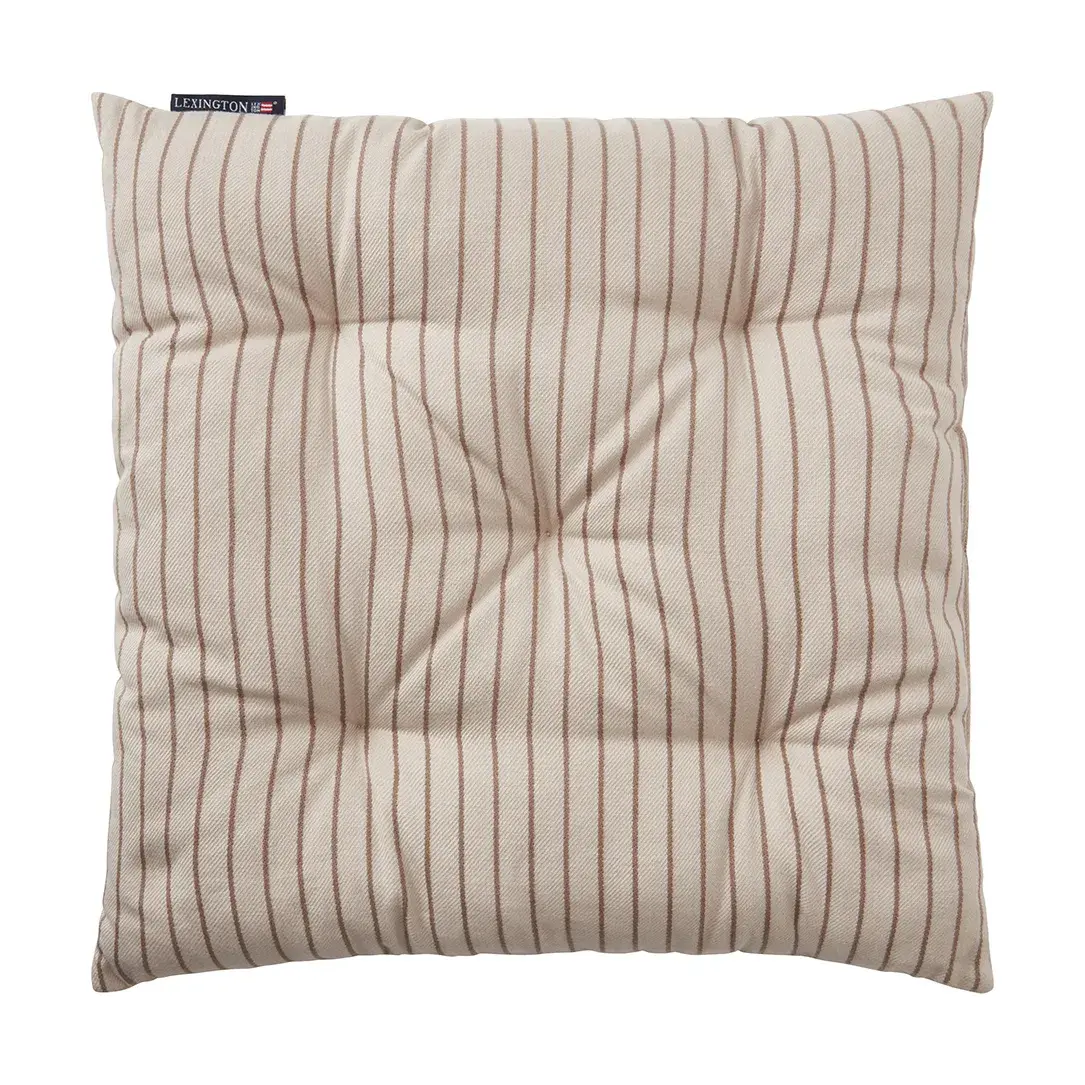 Striped Recycled Cotton sittepute 40x40 cm, Beige
