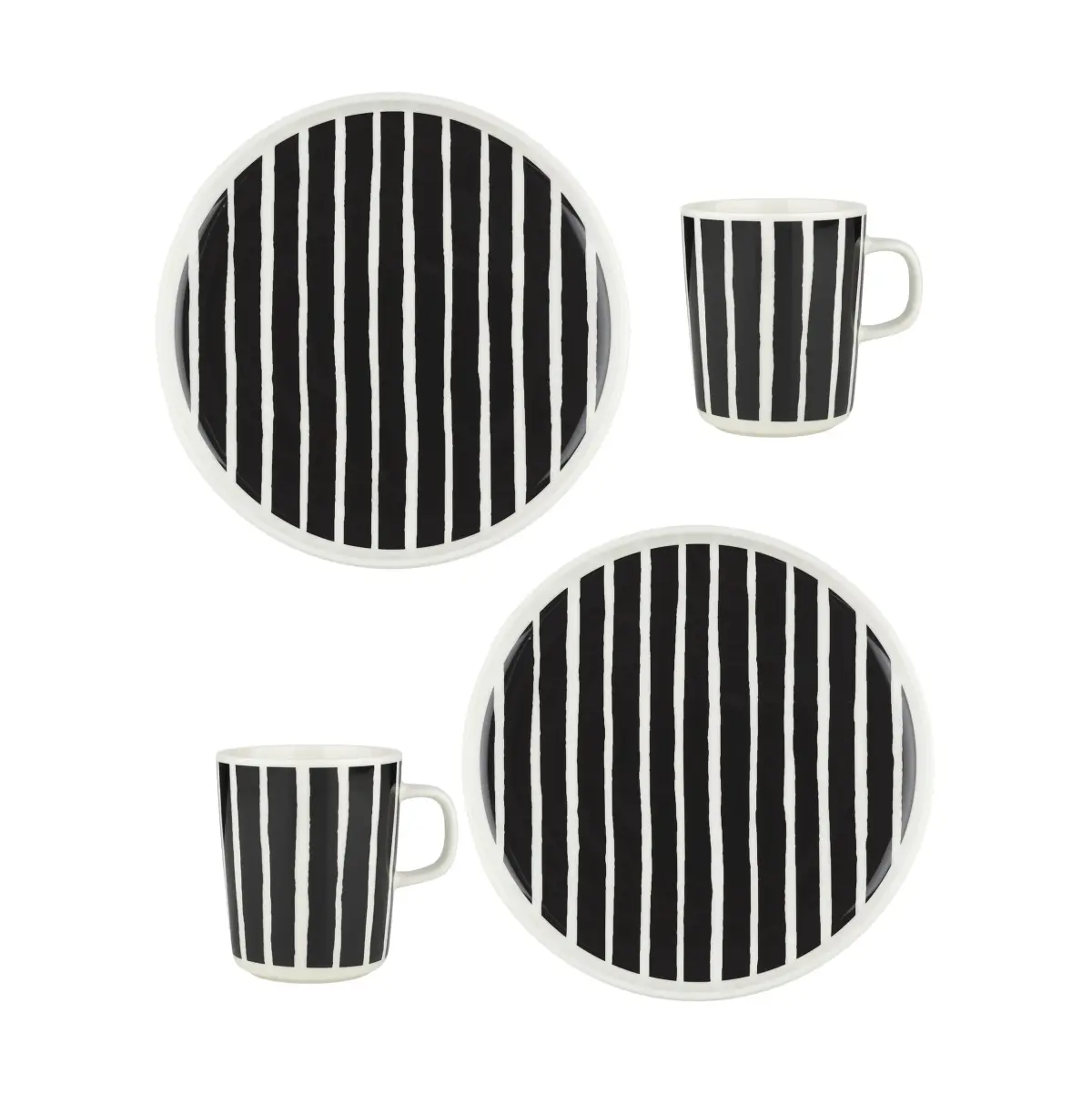 Oiva Piccolo frokostsett 4 deler, White-black