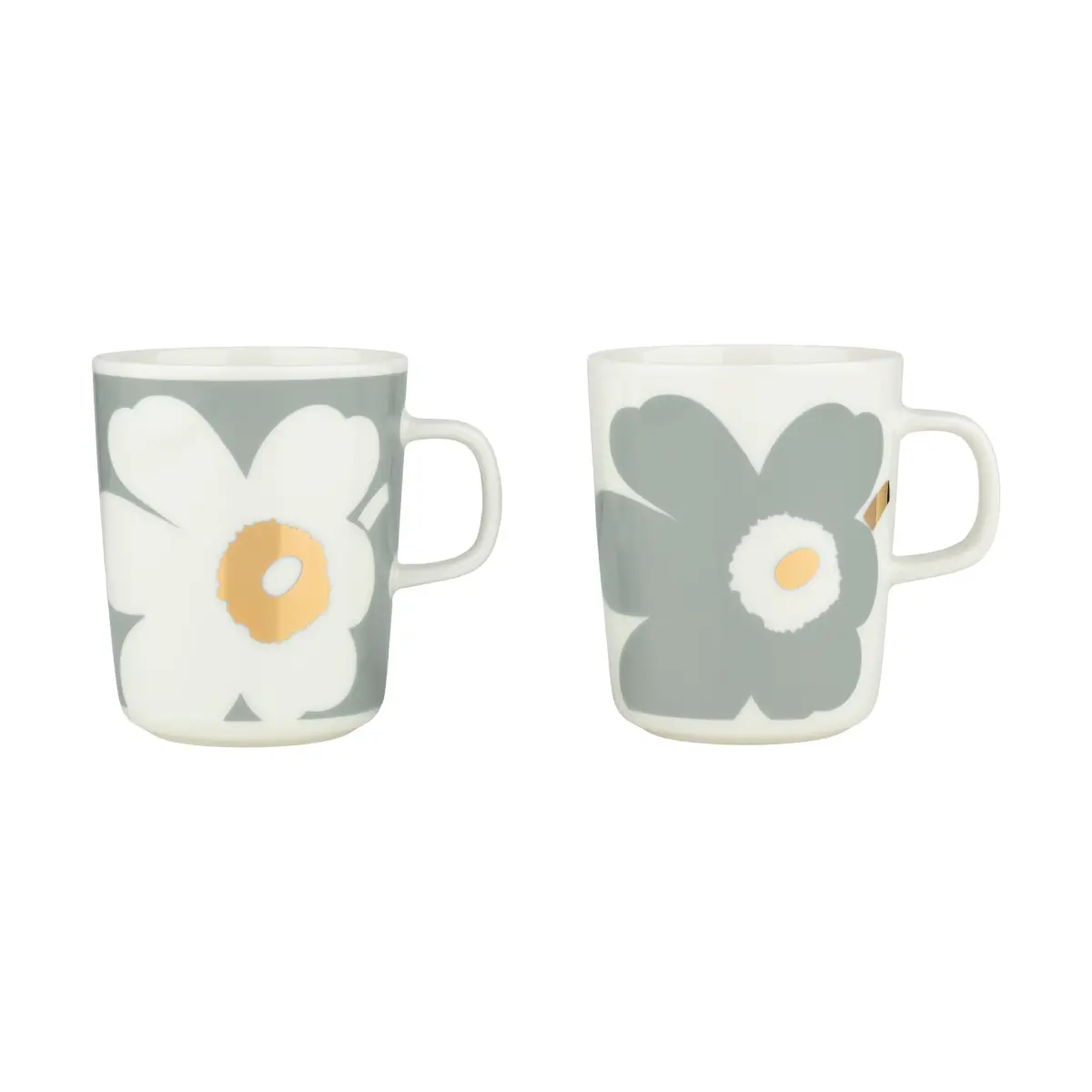 Unikko 60-årsjubileum krus 25 cl 2-pakning, White-light grey-gold