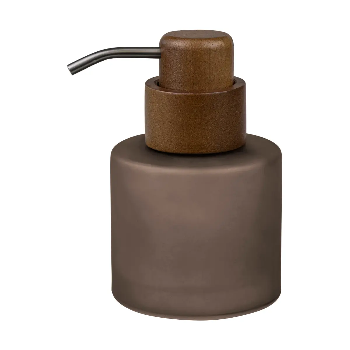 Modest såpepumpe lav, Walnut