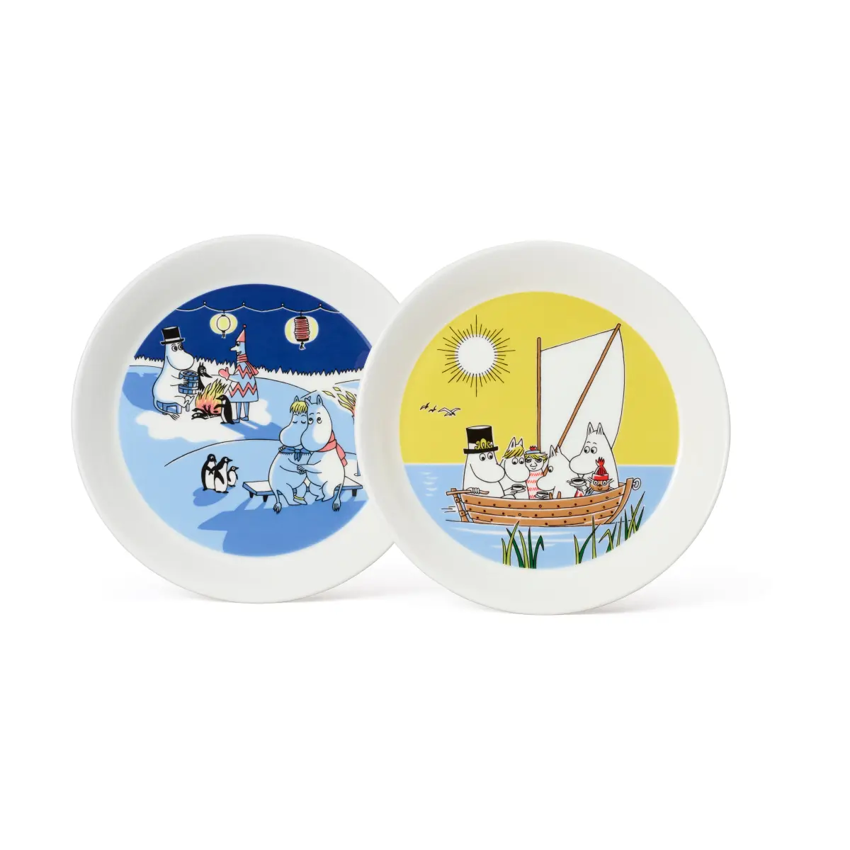 Moomin plate Bonfire & Sailing 2 parts, 19 cm