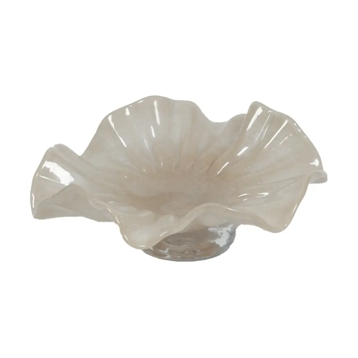 Loa skål på fot 22 cm, Taupe