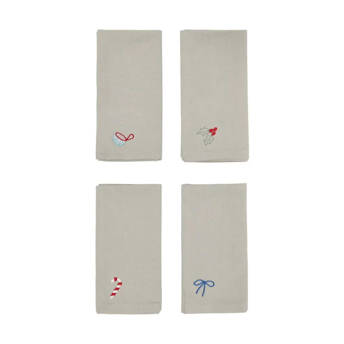 Christmas bomullsserviett 45x45 cm 4 stk, Clay
