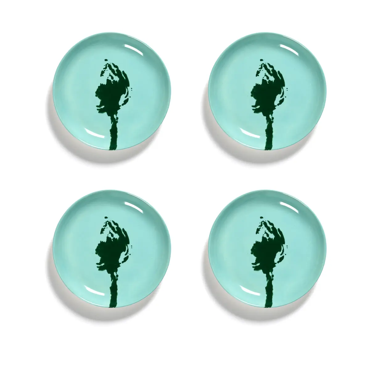 Ottolenghi Feast tallerken XS Ø16 cm 4-pakning, Azure-artichoke green
