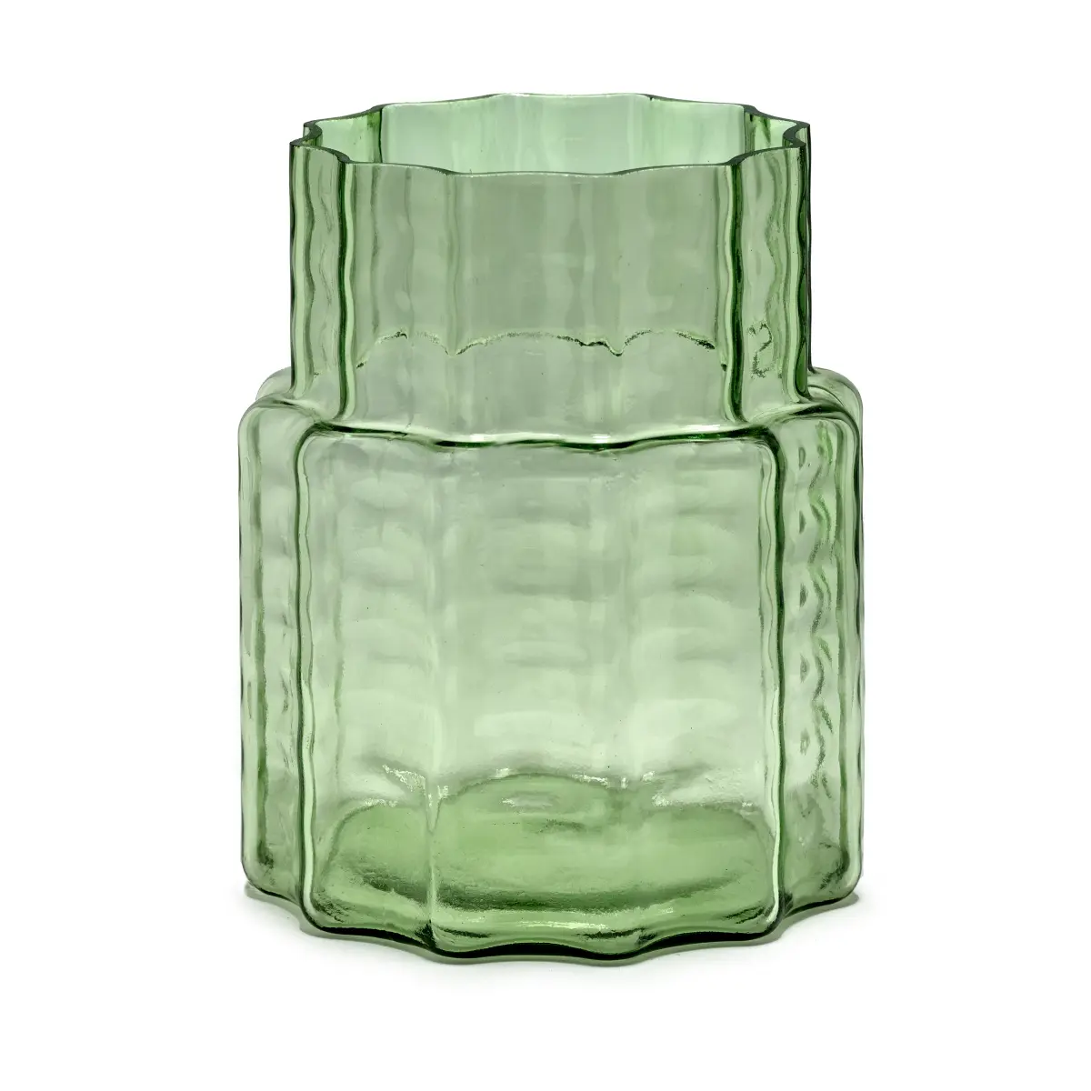 Waves 04 vase Ø18x21 cm, Green-clear