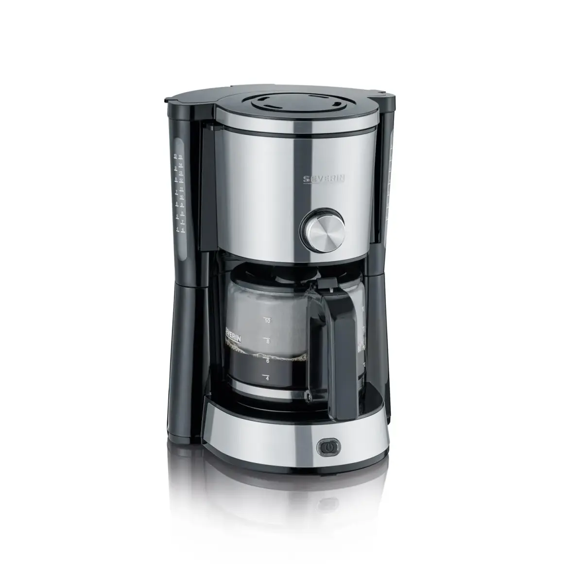 Severin KA 4825 Aroma Select kaffetrakter 10 kopper, Rustfritt stål-svart