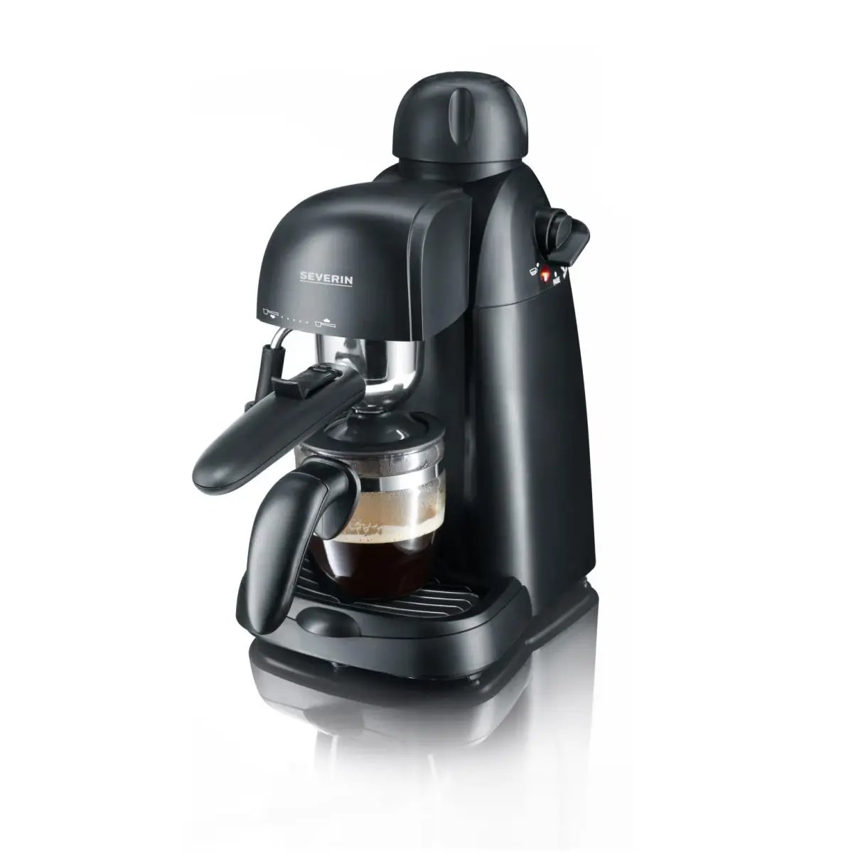 Severin KA 5978 espressomaskin 4 kopper, Svart