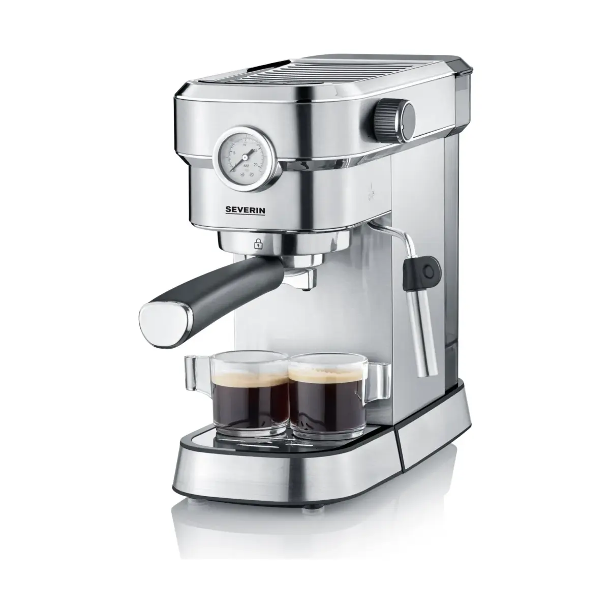Severin KA 5995 Espresa Plus espressomaskin 1-2 kopper, Rustfritt stål