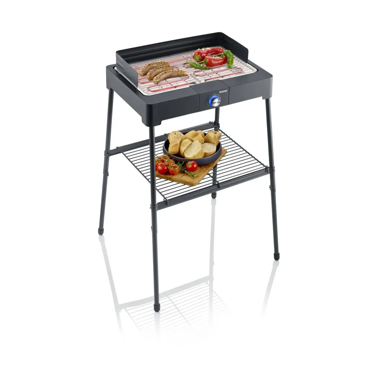 Severin PG 8566 elektrisk grill med stativ, Svart