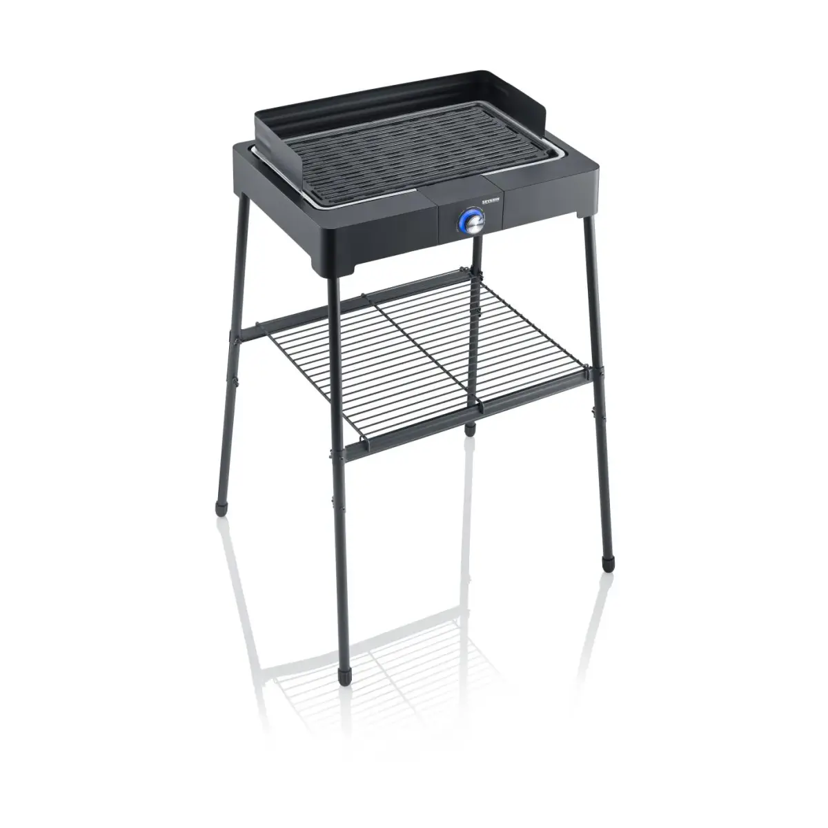 Severin PG 8568 elektrisk grill med stativ og grillplate, Svart