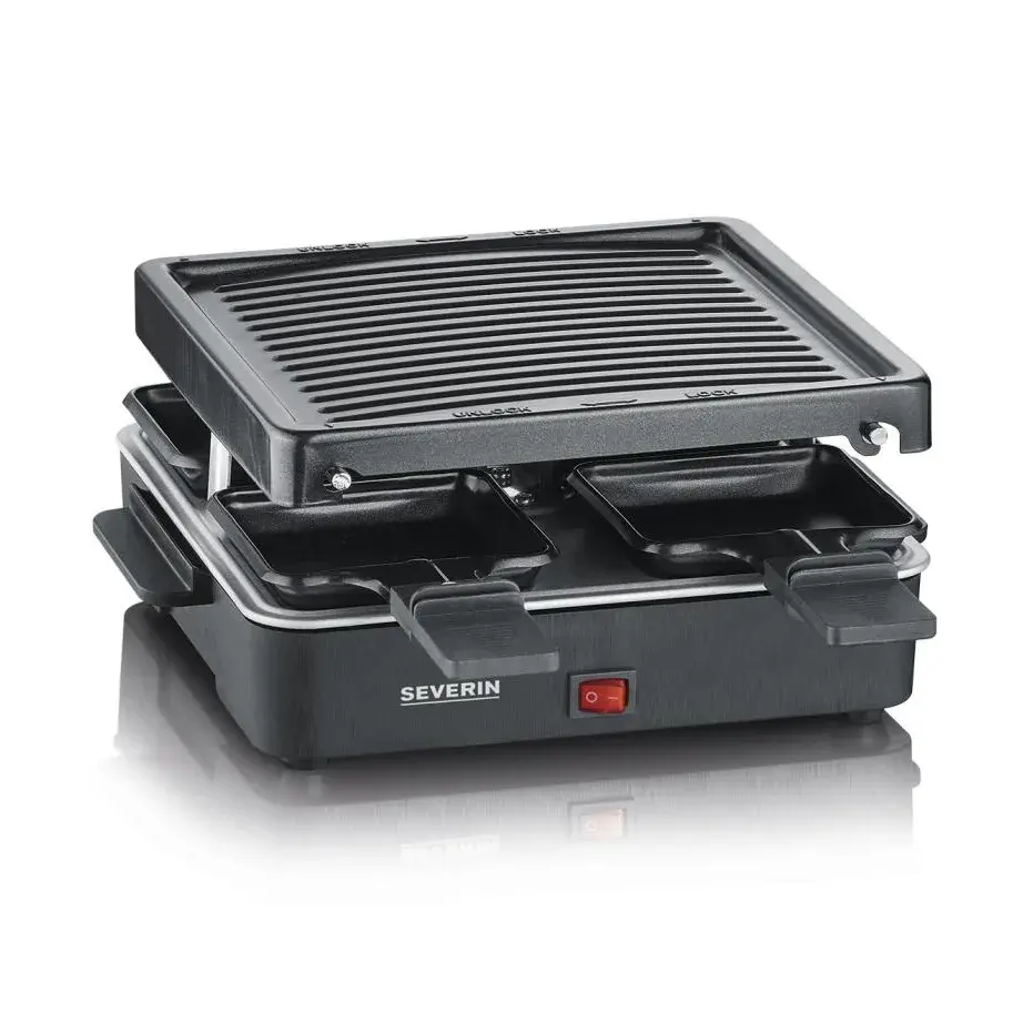 Severin RG 2370 raclette mini 4 panner, Svart