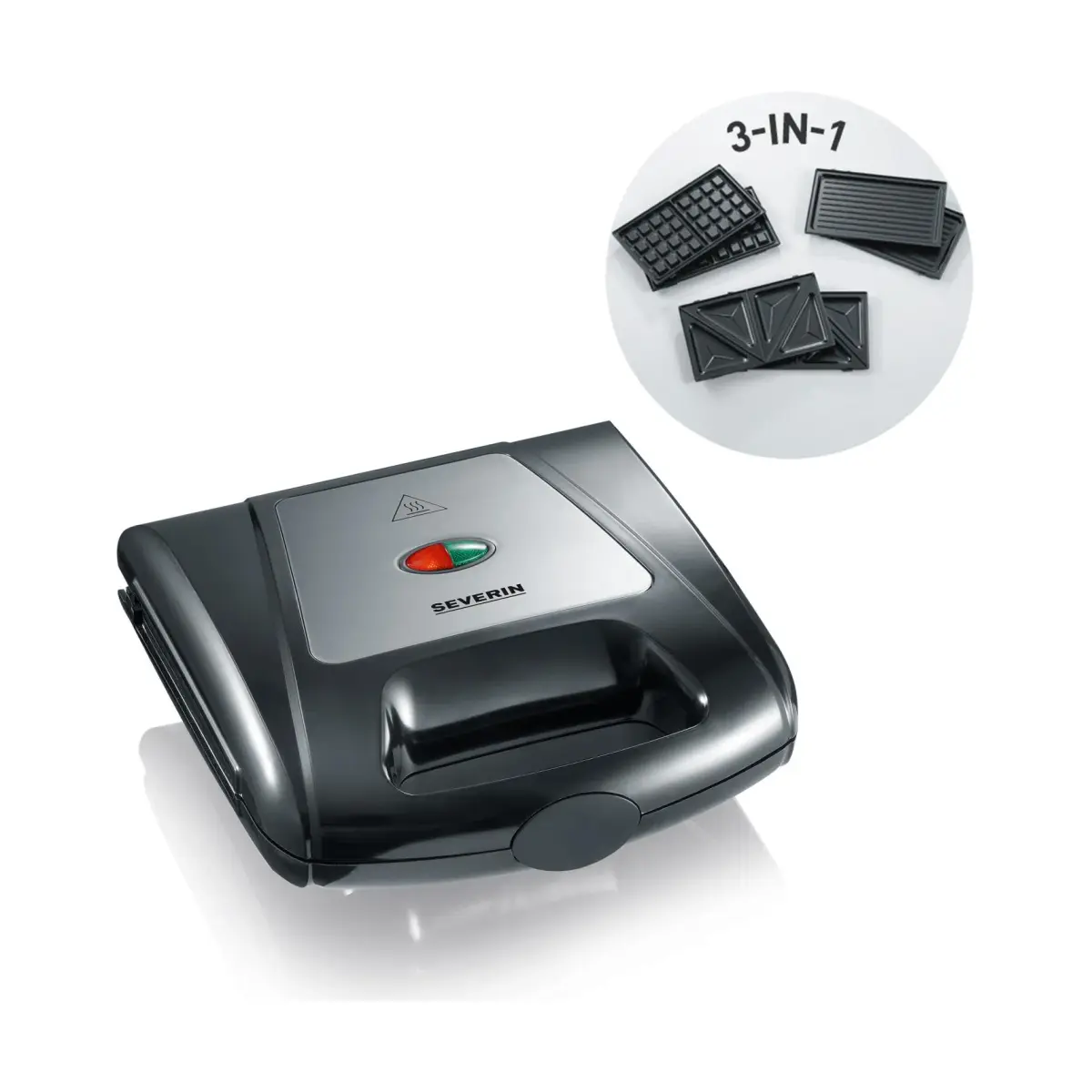 Severin SA 2968 toastjern multi 3 i 1, Svart