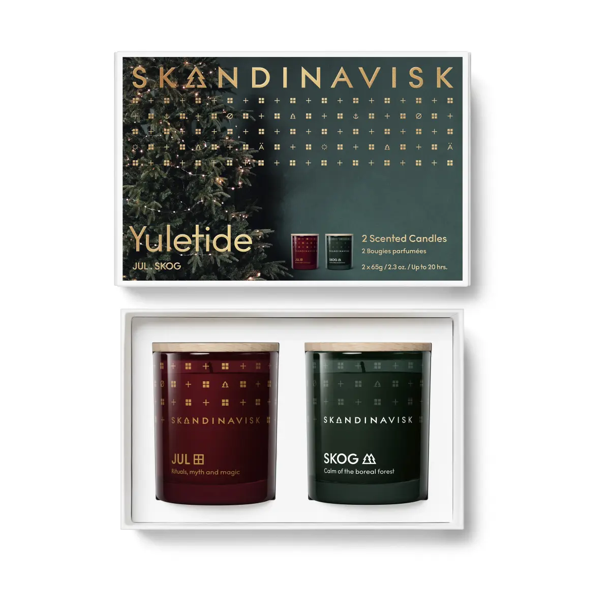 Yuletide duftlys gavesett 2 deler, 65 g