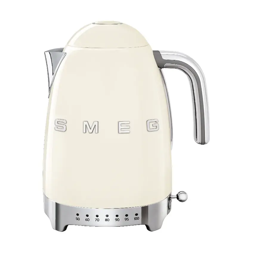 Smeg 50's Style vannkoker med variabel temperatur 1,7 L, Créme hvit
