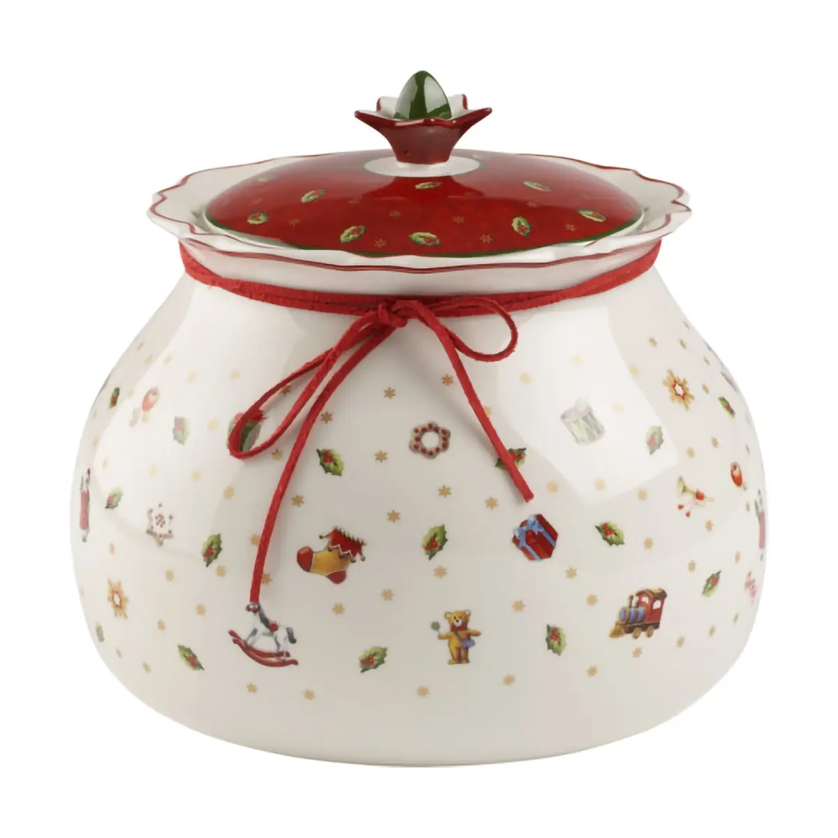 Toy´s Delight burk med lokk L 3,2 L, Hvit-rød