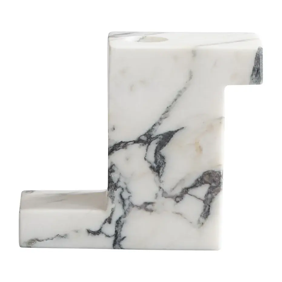 Brett høy lysestake 10,5 x 12,5 cm, Calacatta