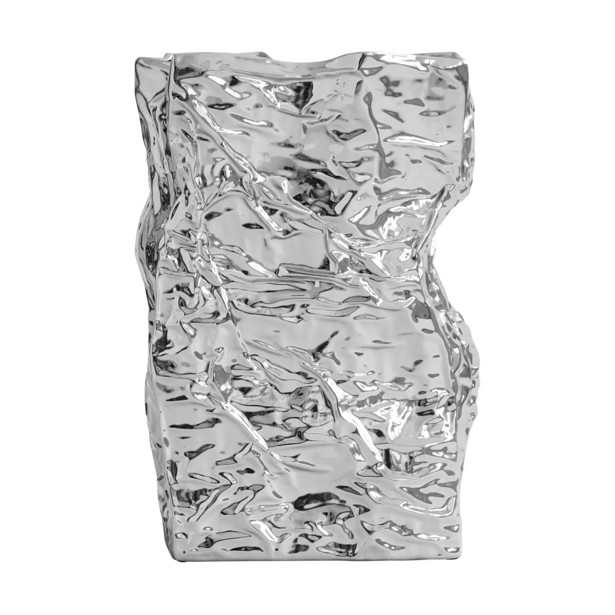 Kami vase big 49,5x35 cm, Chrome