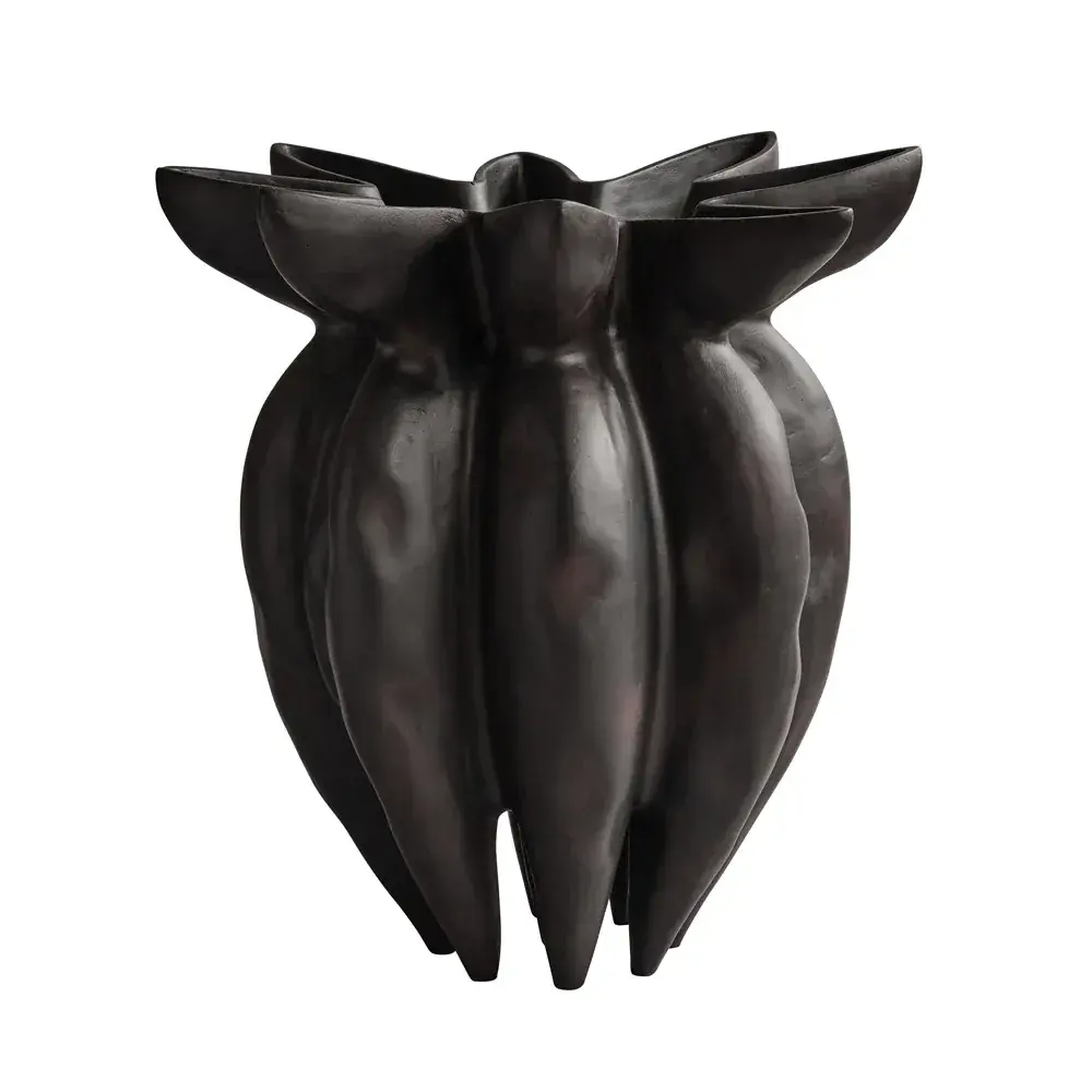 Lotus Vase Stor 60x55 cm, Coffee