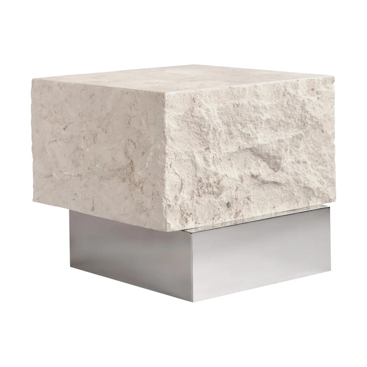 Temple sidebord low 42x40 cm, Chrome-limestone