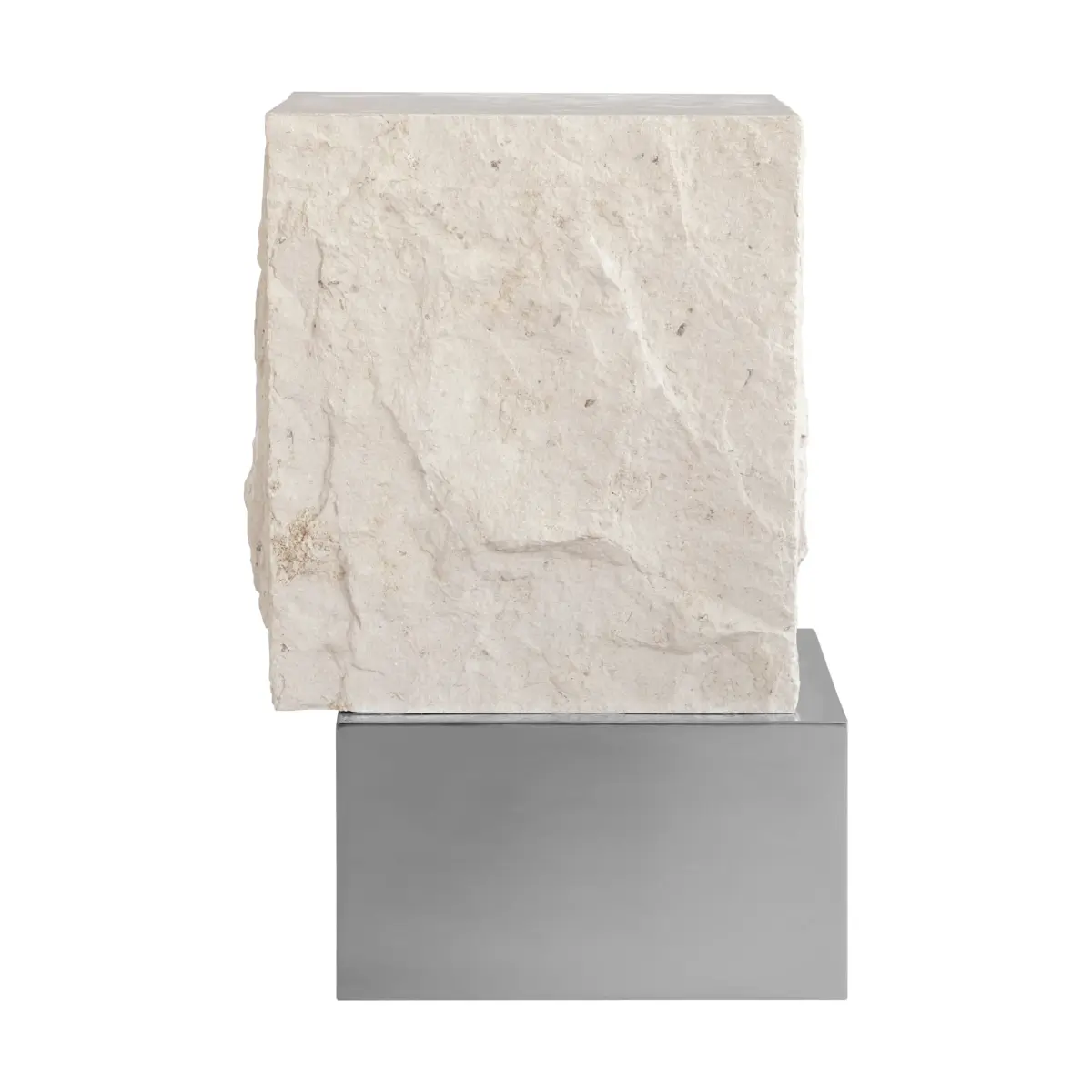 Temple sidebord tall 50x33 cm, Chrome-limestone