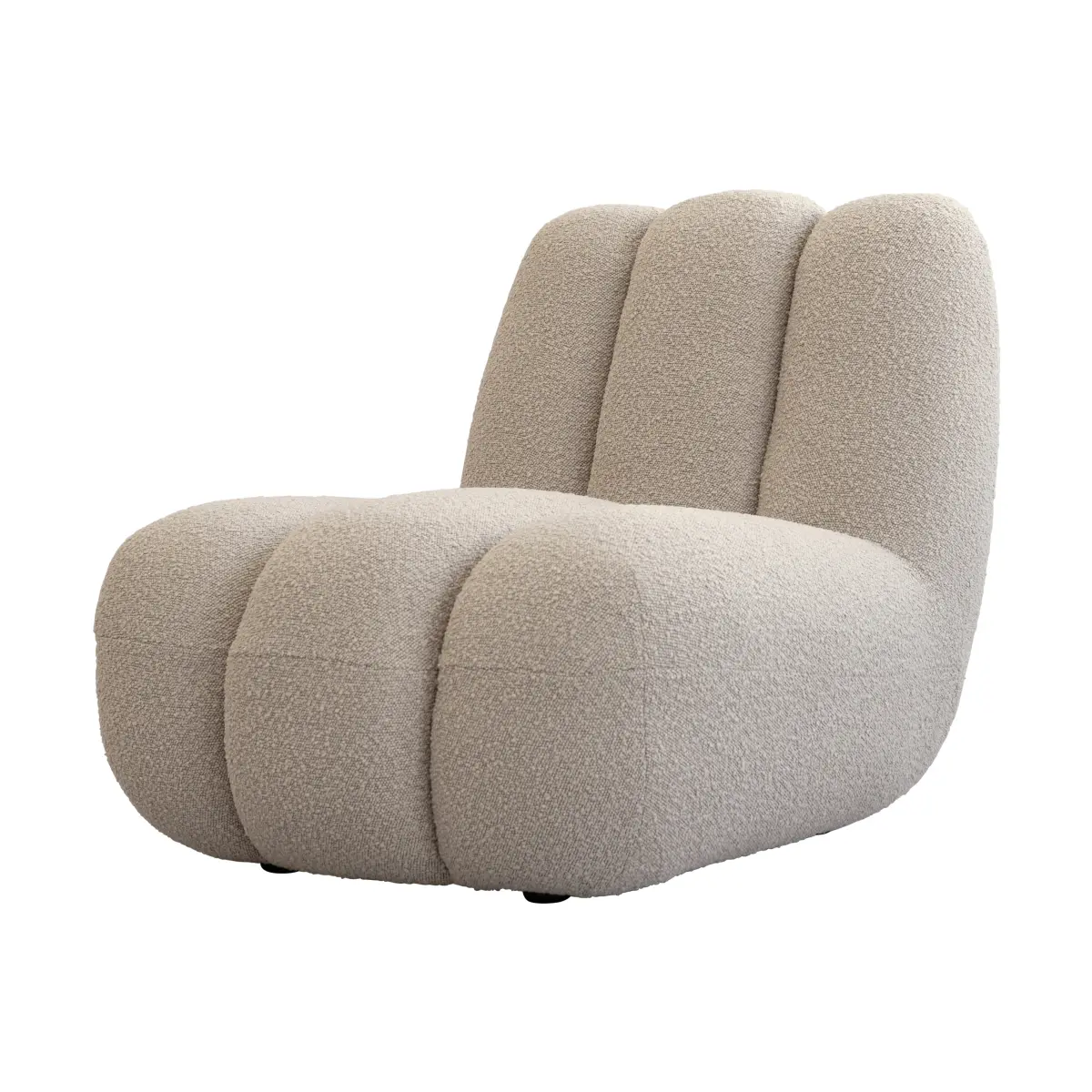 Toe loungestol bouclé, Smoked sand