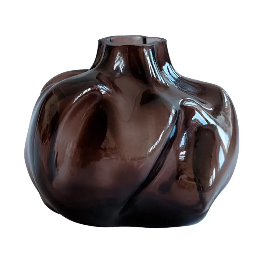 Wabi Mini vase 16 cm, Smoked forest