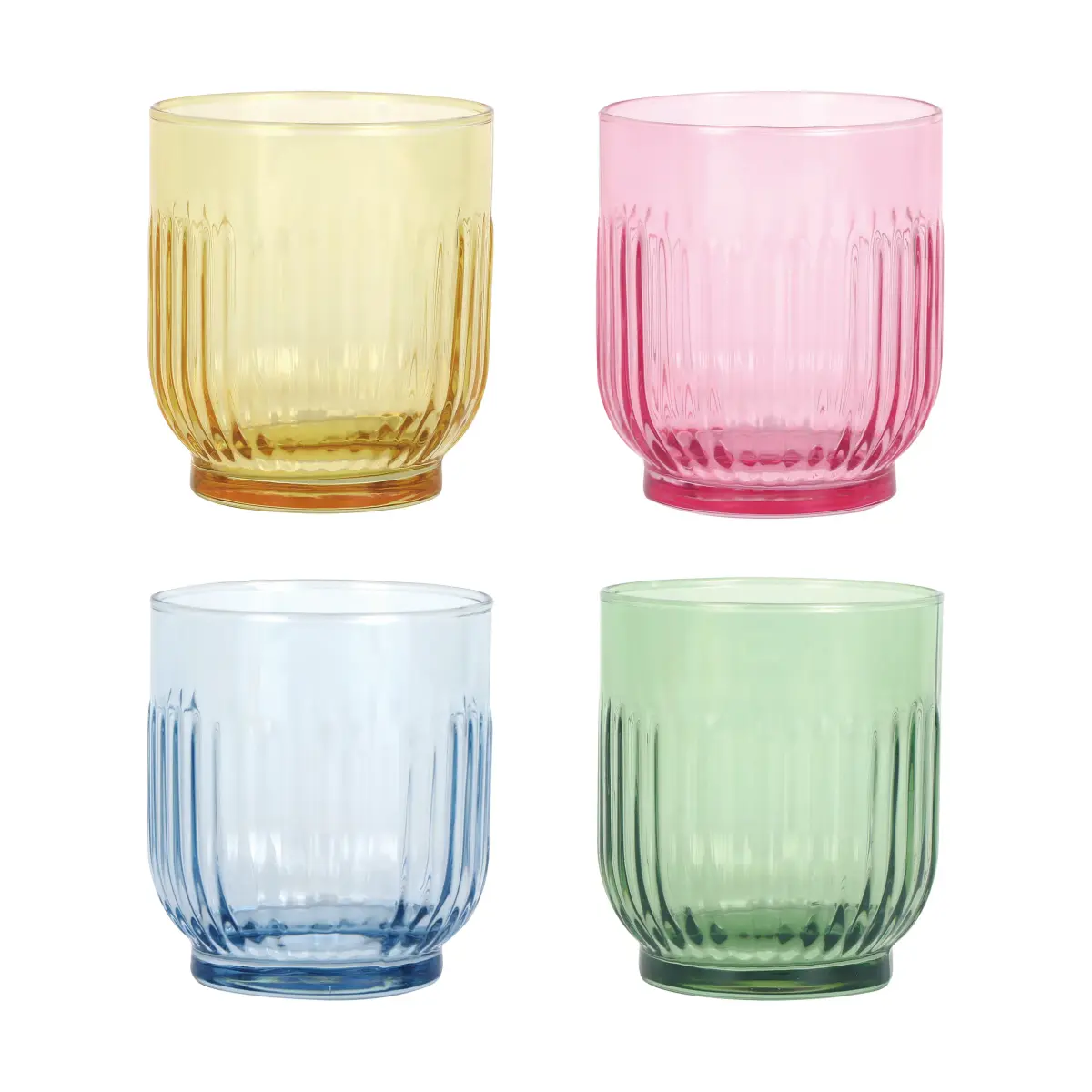 Aida drikkeglass 33 cl 4-pk, Amber, rød, lyseblå, grønn